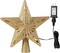 Christmas Star Tree Topper with Built-in Led Snowflake Projector Lights Hollowed Pentagram Tree Topper,Plug in Christmas Tree Ornament for Indoor Office Xmas New Year Holiday Tree Decoration